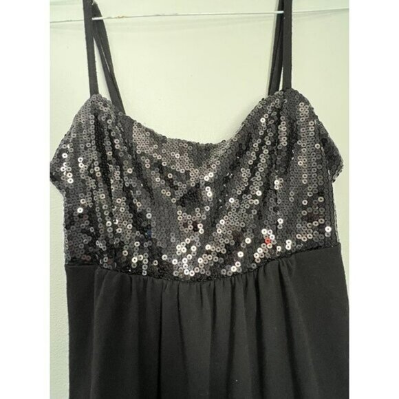 Women’s Black Sequin Y2K Tank Top Sz. SM - Picture 3 of 7